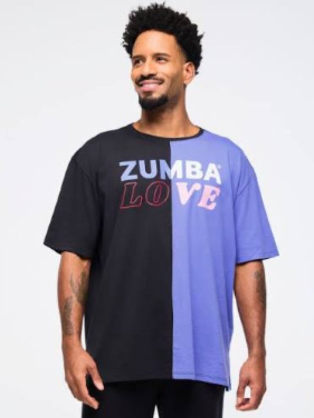 Large Zumba Wear Zumba Love Men's Oversized Crew Neck Tee